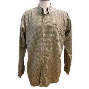 Cinch Shirt Mens L Yellow Blue Geometric Long Sleeve Button Up Western Cowboy